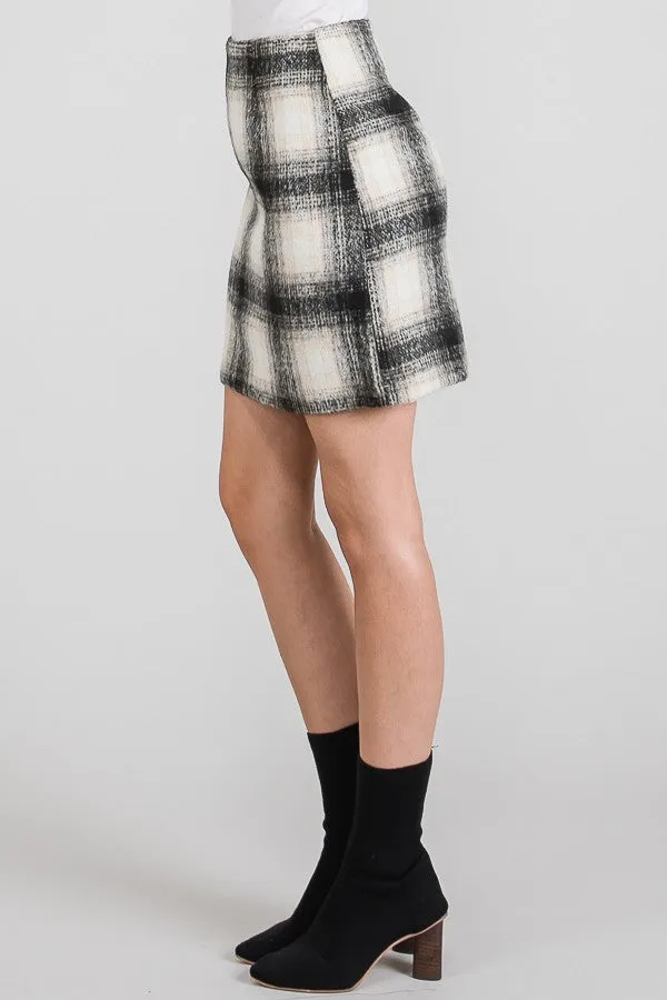 Faux Wool Mini Skirt