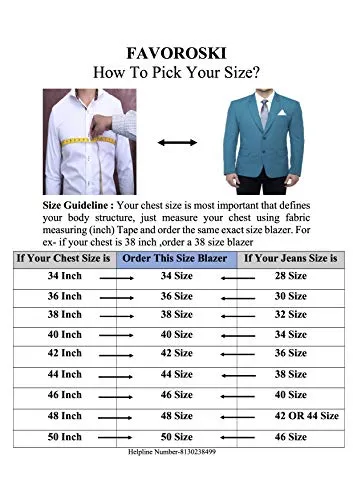 FAVOROSKI Designer Men's Slim Fit Notched Lapel Single Breasted Solid Blazer, Beige (FAVBL161118-BEIGE-3XL)