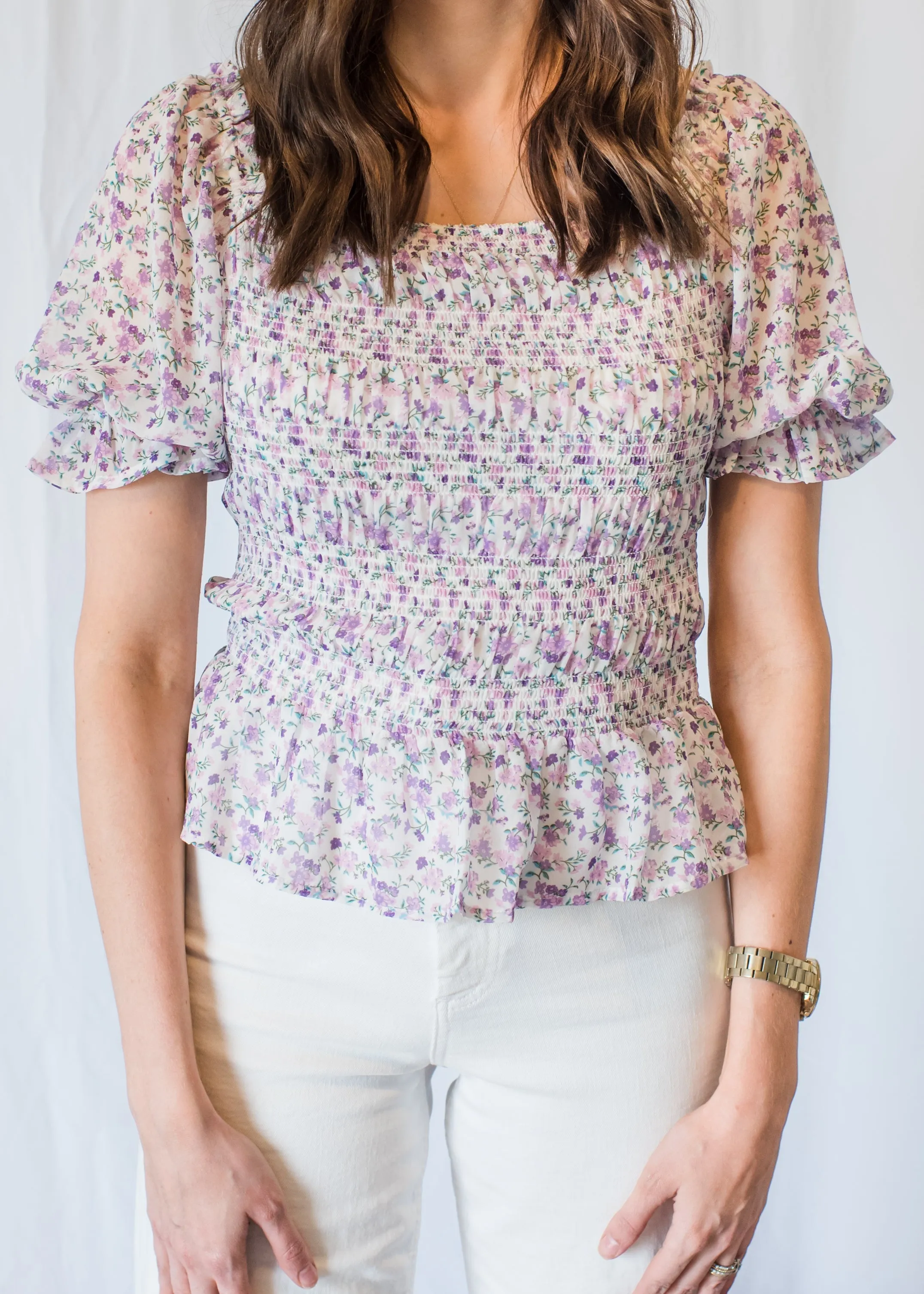 Fields of Lavender Floral Blouse
