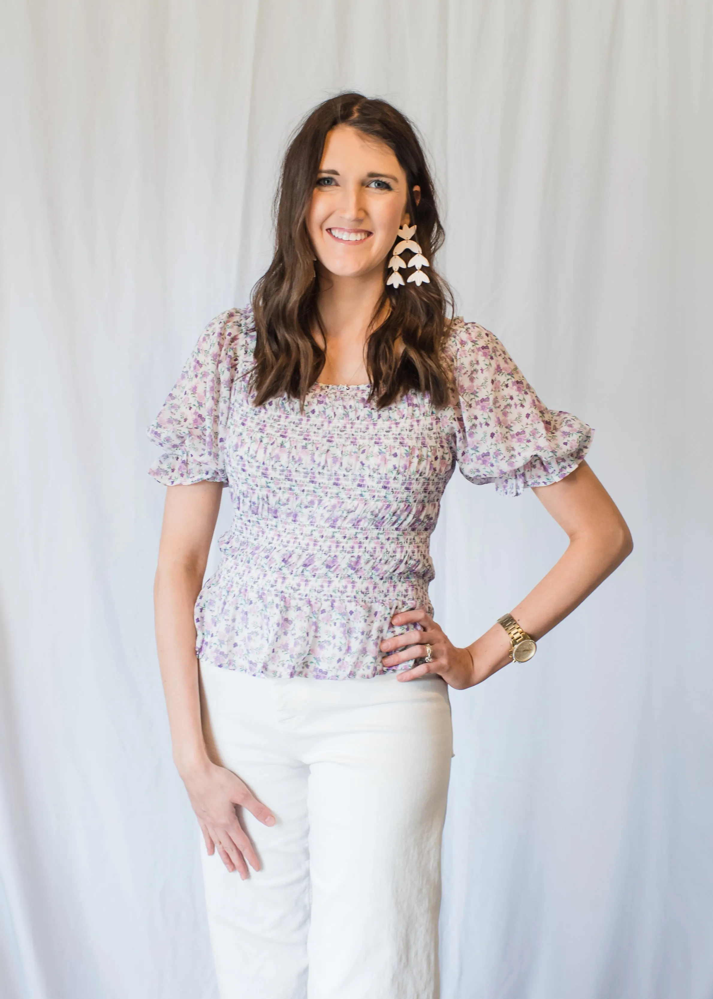 Fields of Lavender Floral Blouse