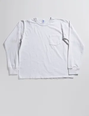 FINAL SALE: Pigment-Dyed Pocket Long Sleeve Tee in White