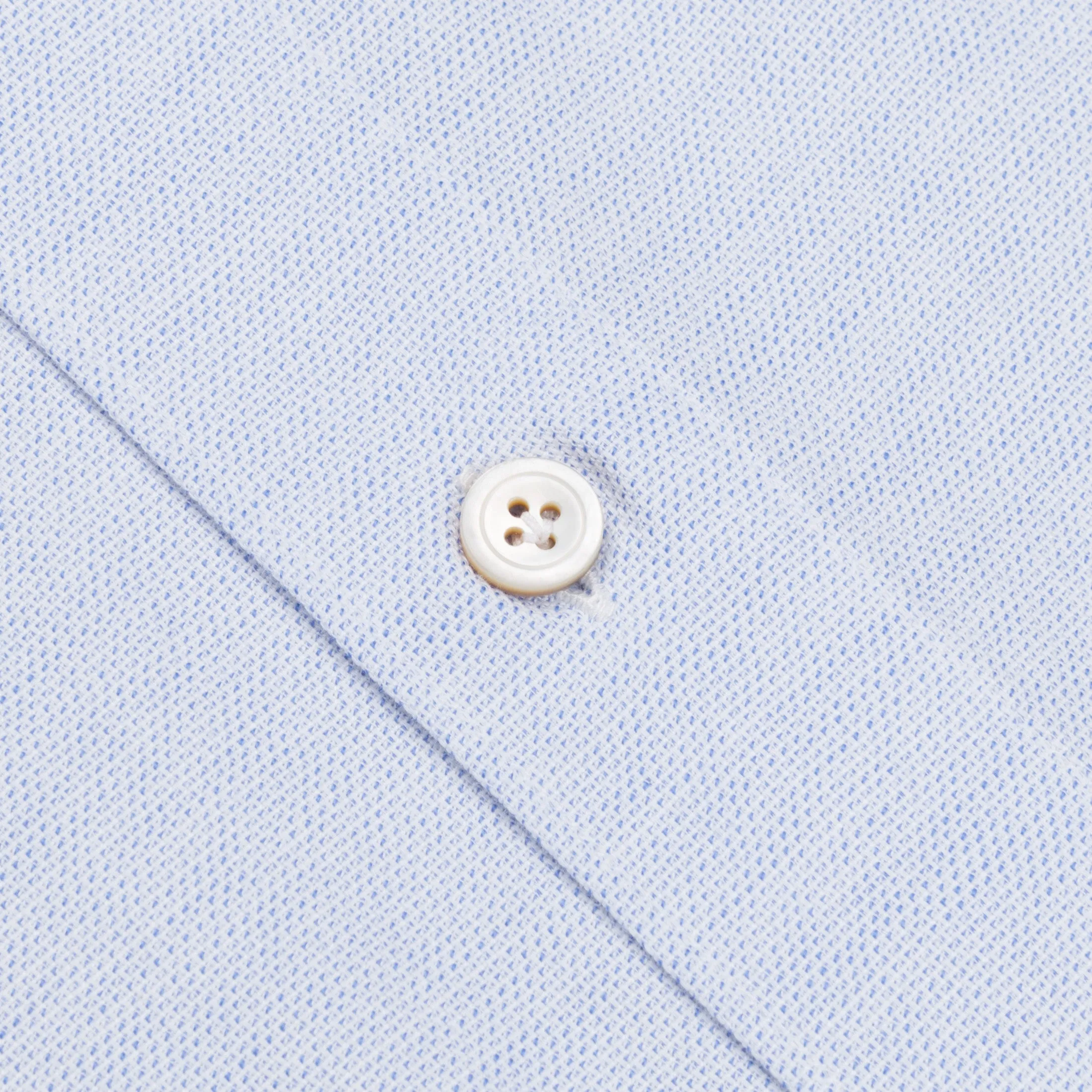 Finamore Gaeta Shirt Sergio Collar Loose Weave Blue