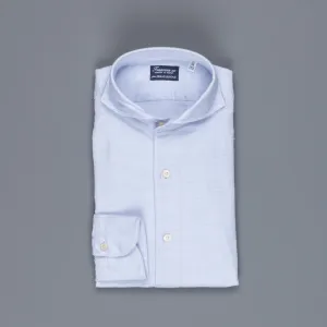 Finamore Gaeta Shirt Sergio Collar Loose Weave Blue