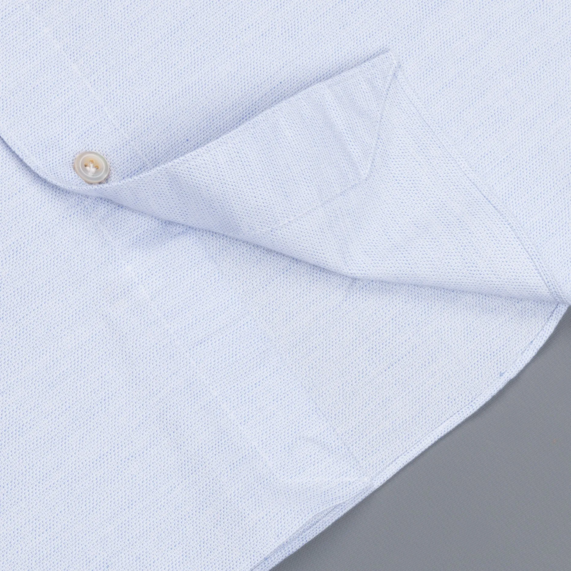 Finamore Gaeta Shirt Sergio Collar Loose Weave Blue