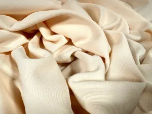 Fine ottoman rib stretch double jersey fabric , per metre - plain - oyster