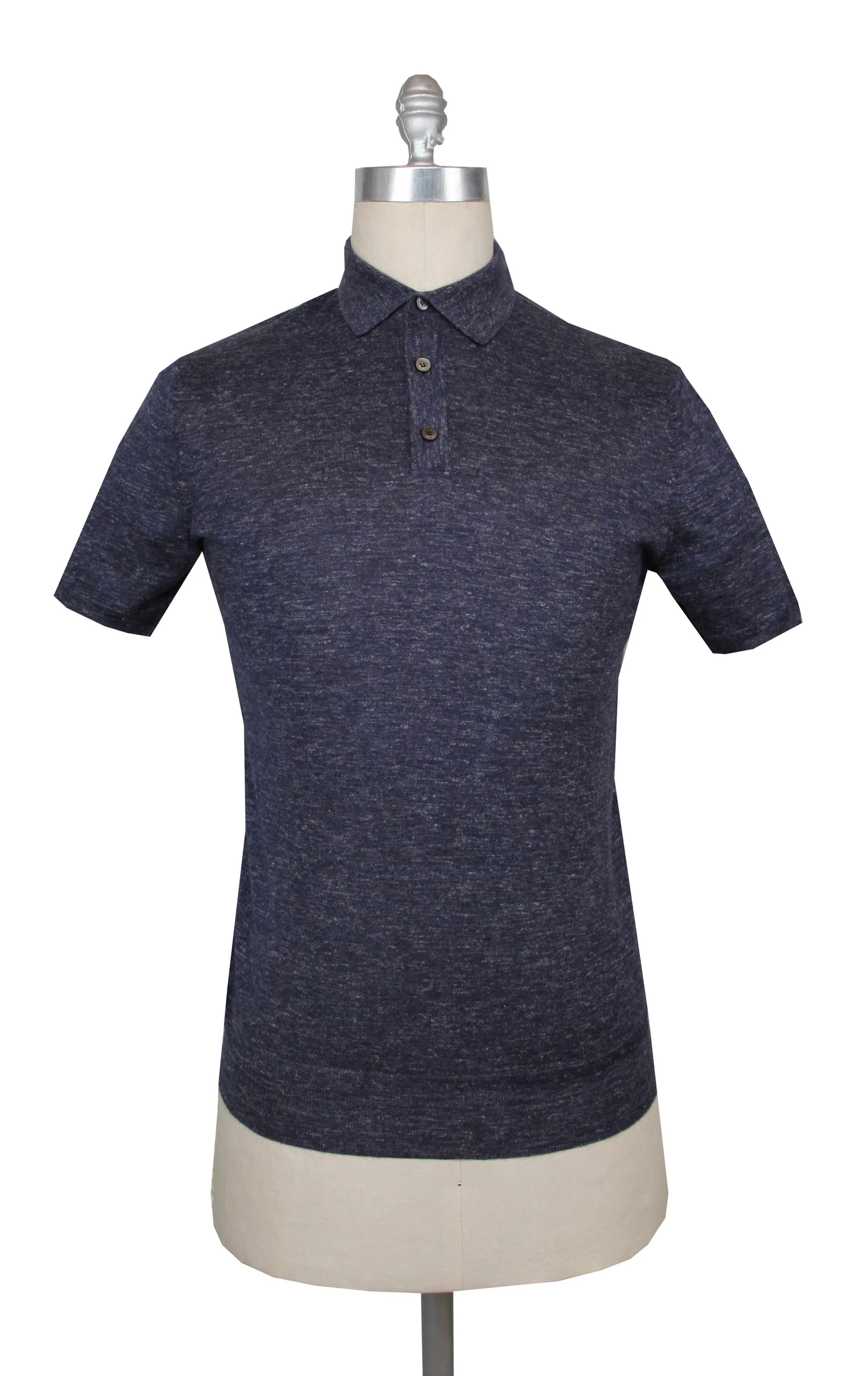 Fiori Di Lusso Dark Blue 1/4 Button Polo Sweater