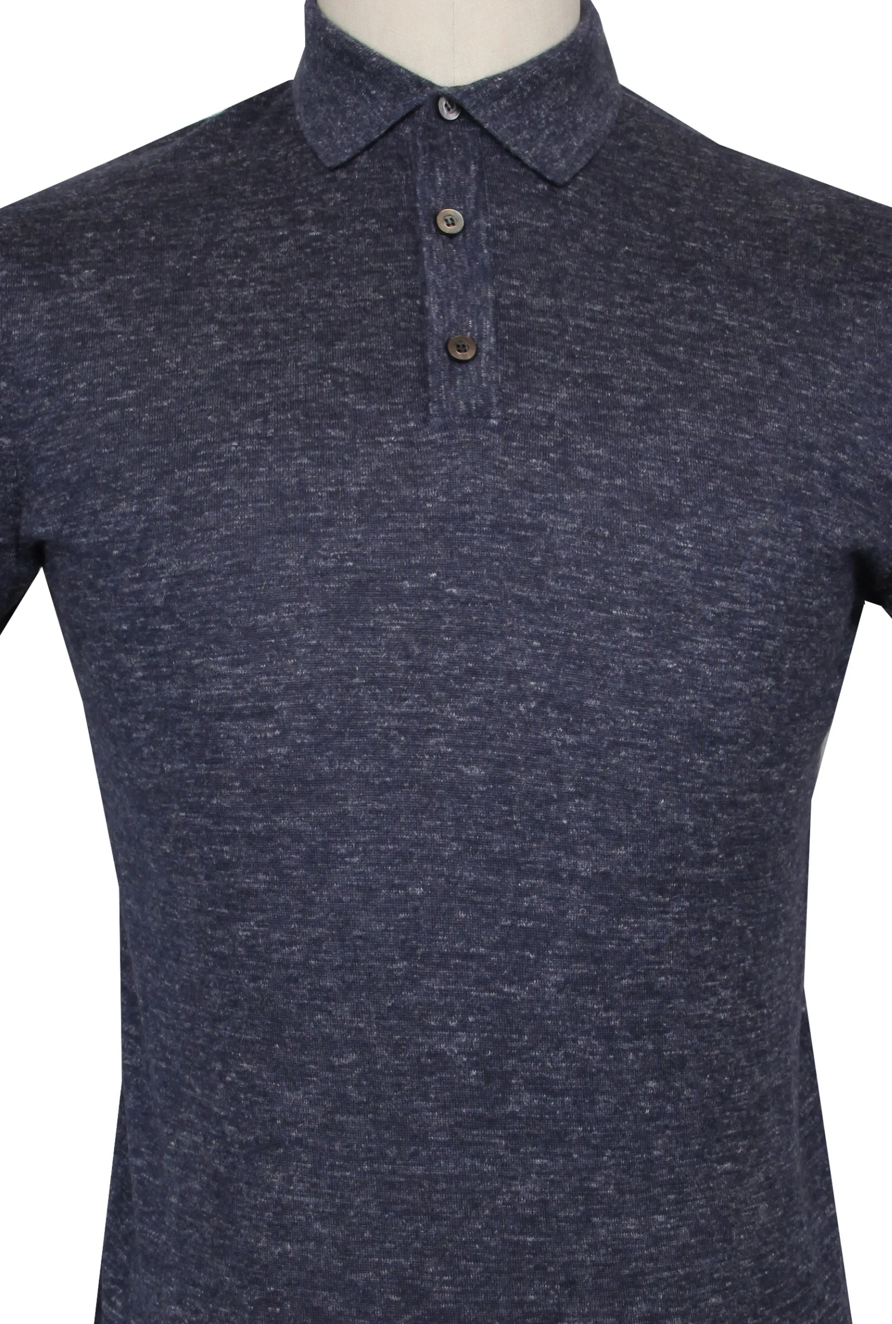 Fiori Di Lusso Dark Blue 1/4 Button Polo Sweater