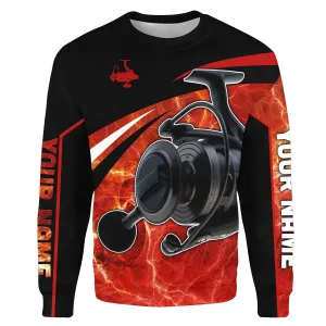 Fishing reel red and black performance Fishing Shirts Custom Sweatshirt NPQ412