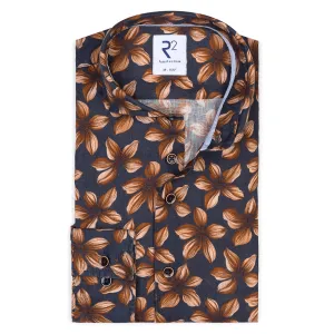 Floral print linen shirt