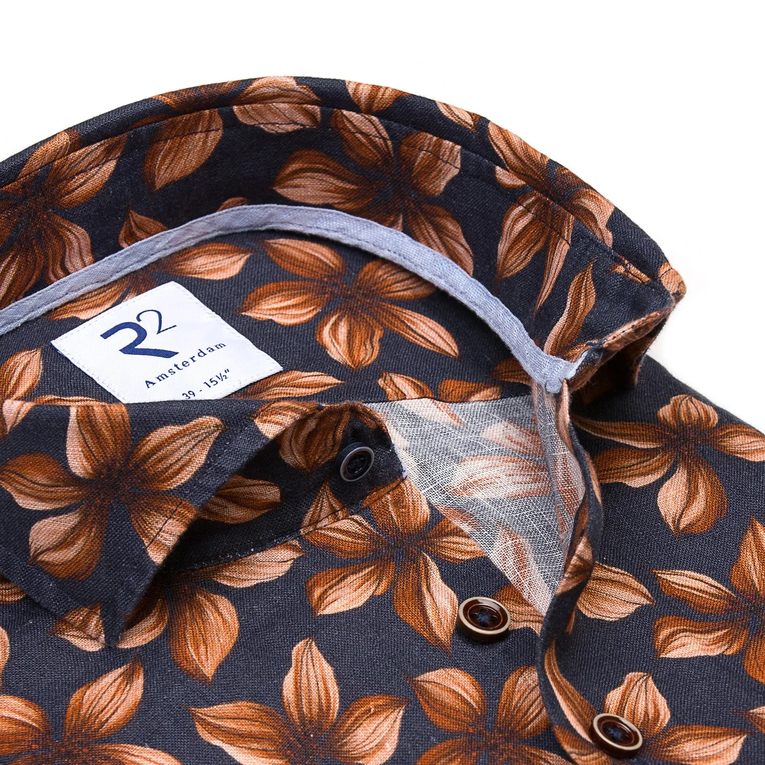 Floral print linen shirt