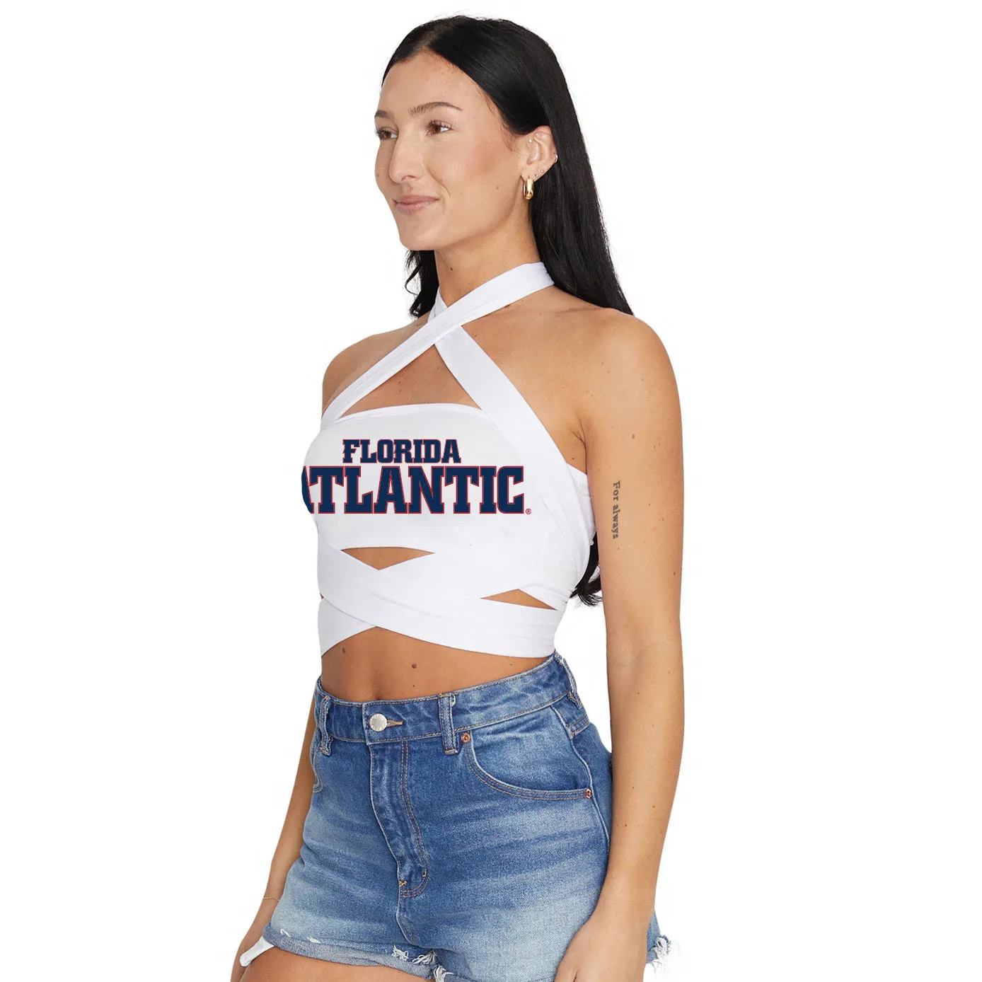 Florida Atlantic Owls White Multi Way Bandeau Top