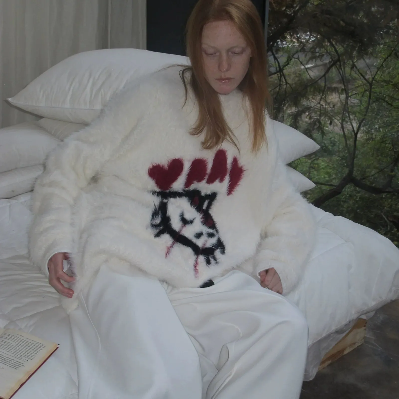 Fluffy Graphic Sweater