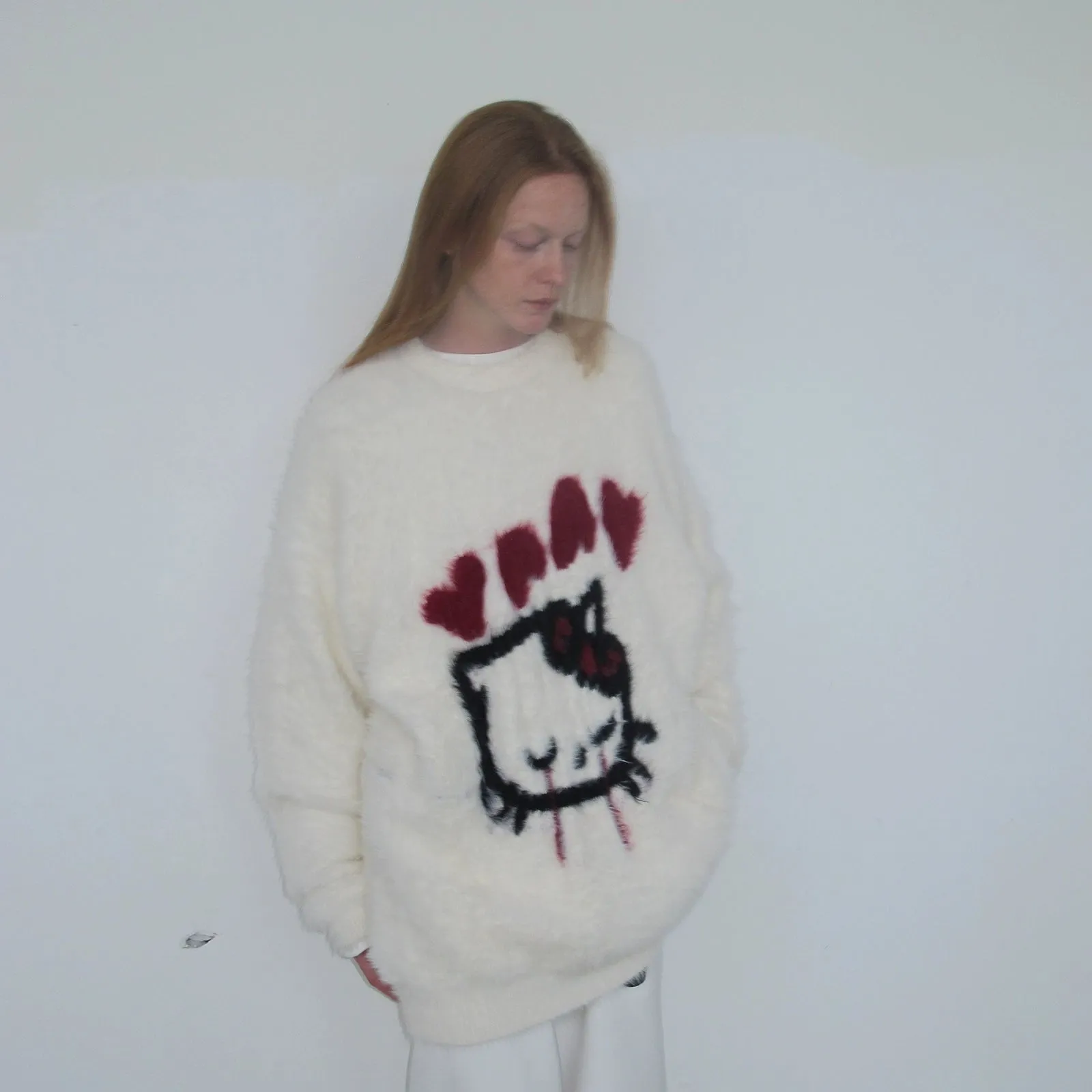Fluffy Graphic Sweater