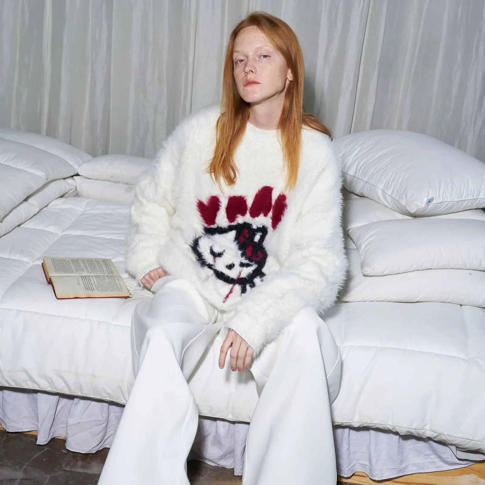 Fluffy Graphic Sweater