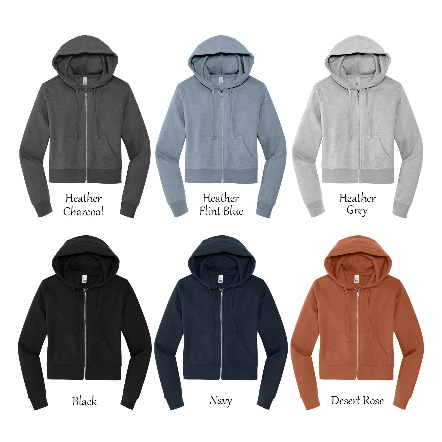 Gamma Phi Beta Cropped Zip Up Hoodie