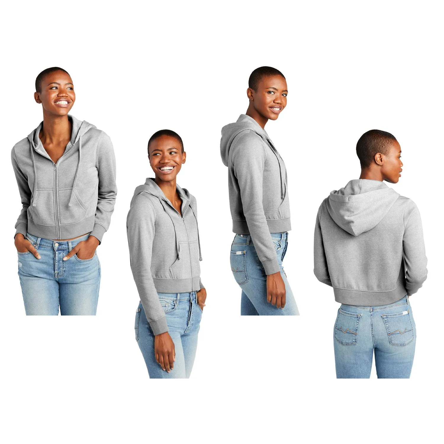 Gamma Phi Beta Cropped Zip Up Hoodie