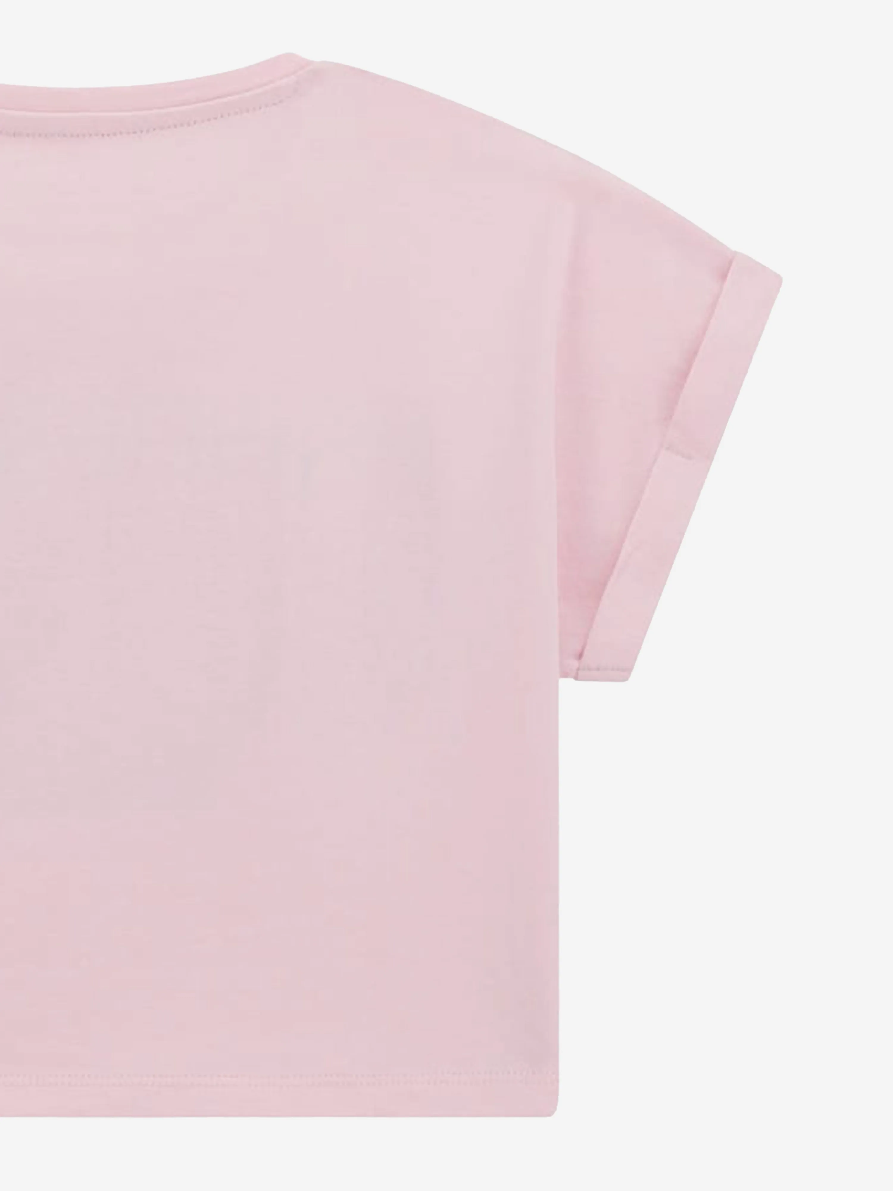 Girls Cropped Logo T-Shirt in Pink