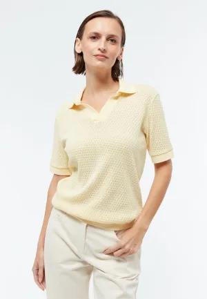 GIVN BERLIN Yasmin polo shirt creamy yellow women