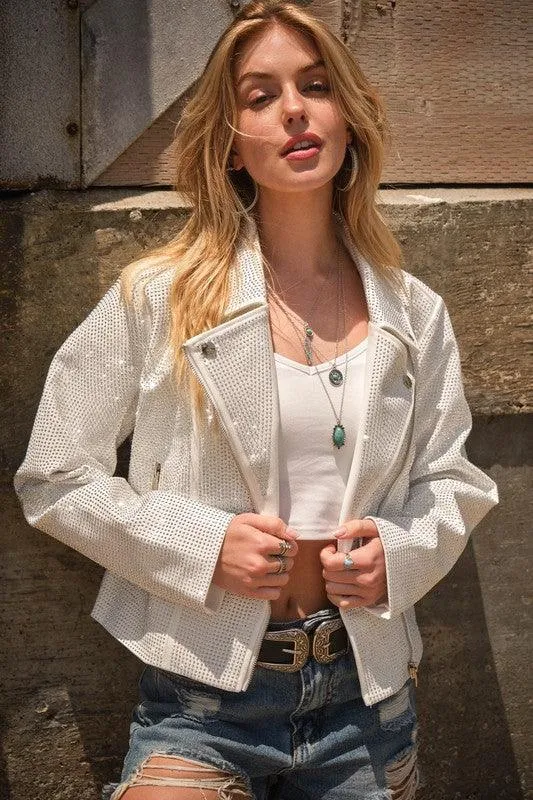 Glam Rhinestone Studded Stretch Jacket