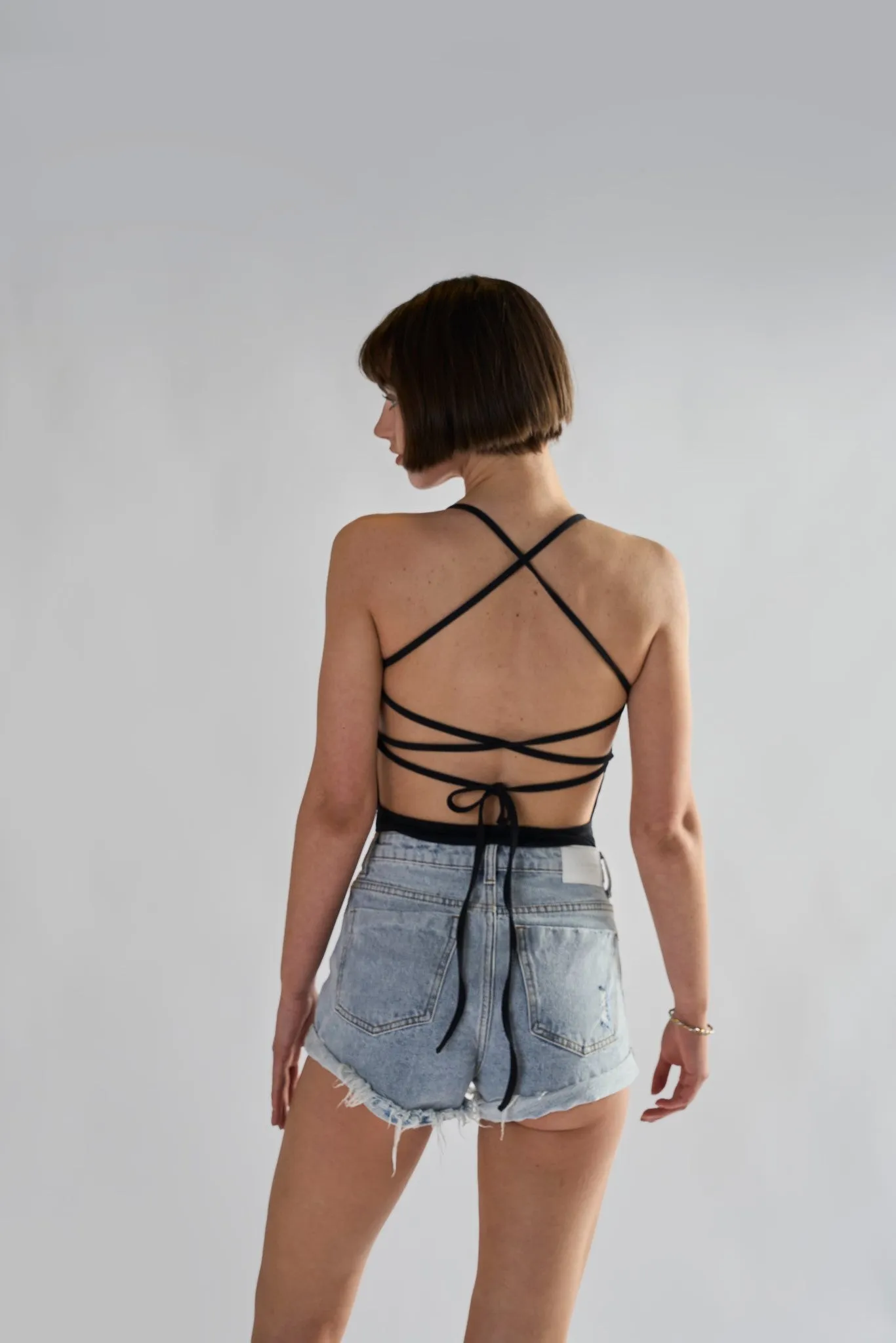 Glamorous Light Antique Wash High Waisted Shorts