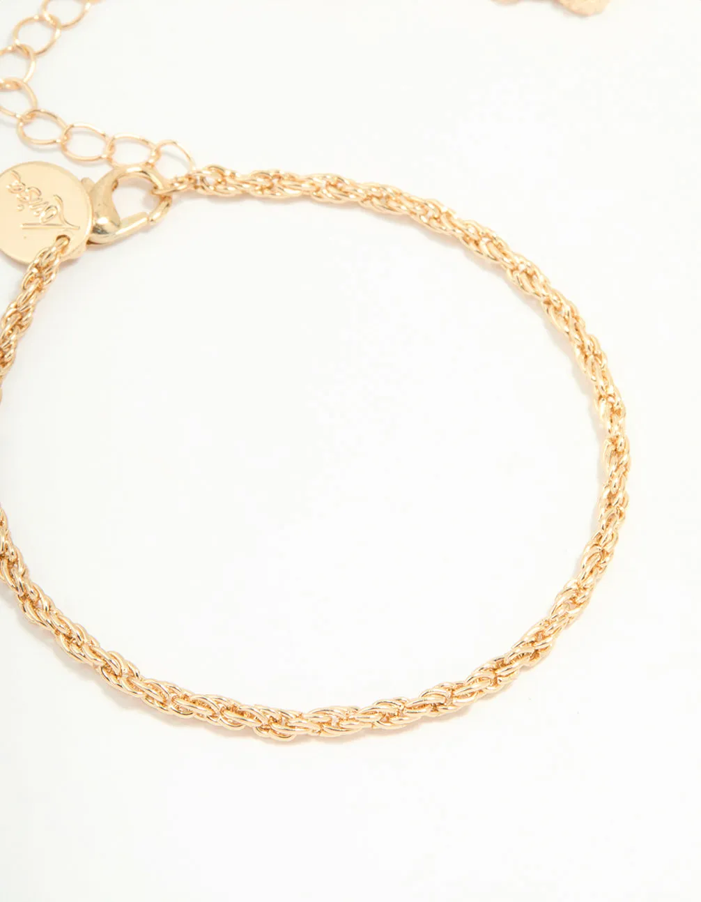 Gold Chain & Red Flower Bracelets 3-Pack