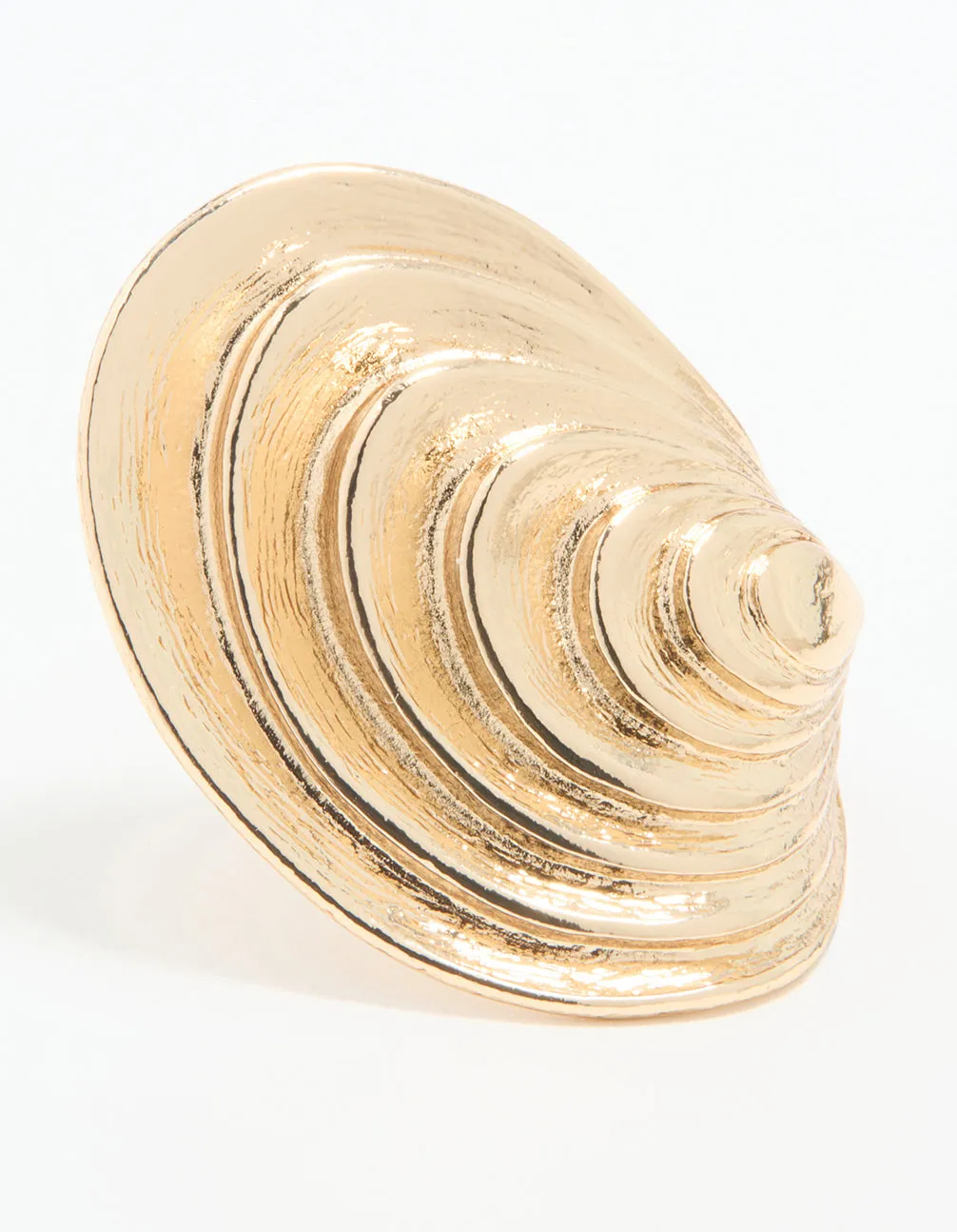 Gold Statement Oval Wave Ring