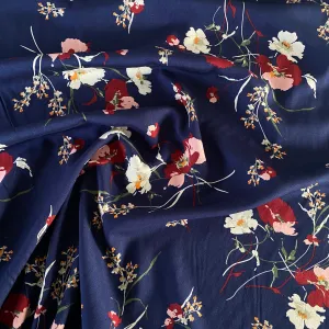 Grace Blooms Viscose - Navy