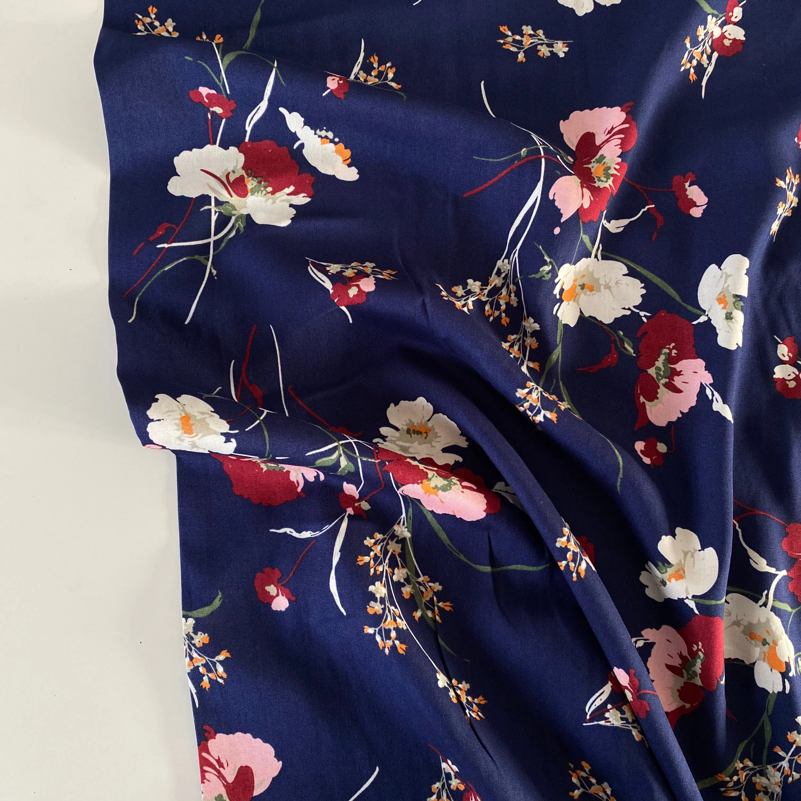 Grace Blooms Viscose - Navy