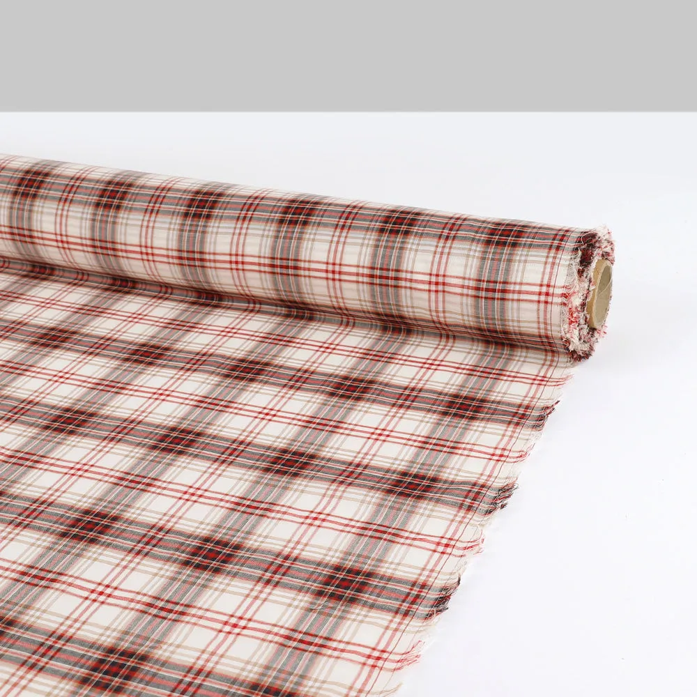 Graphic Plaid Cotton Voile - Camel Mix