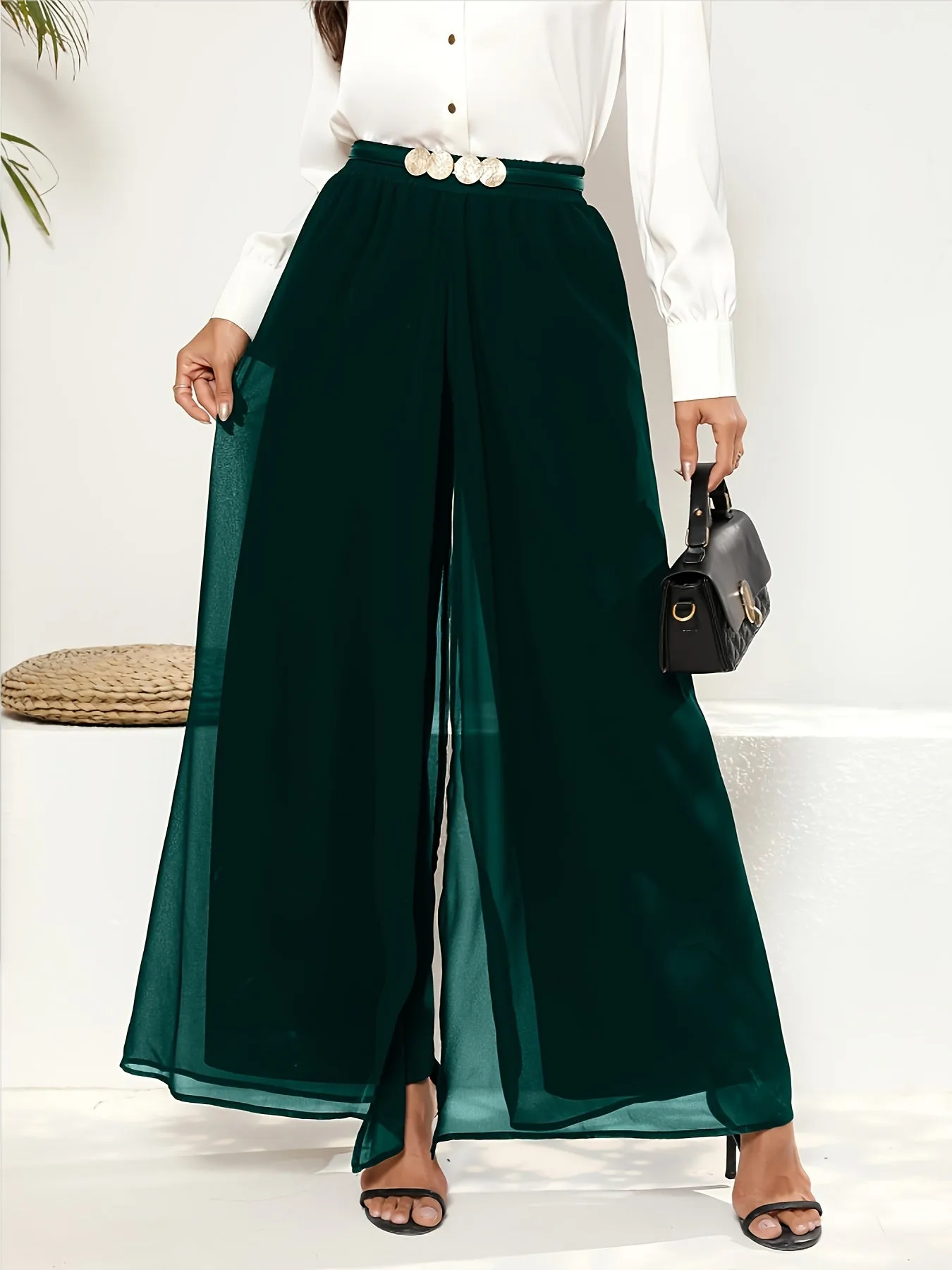 Green Layered Look Skirt