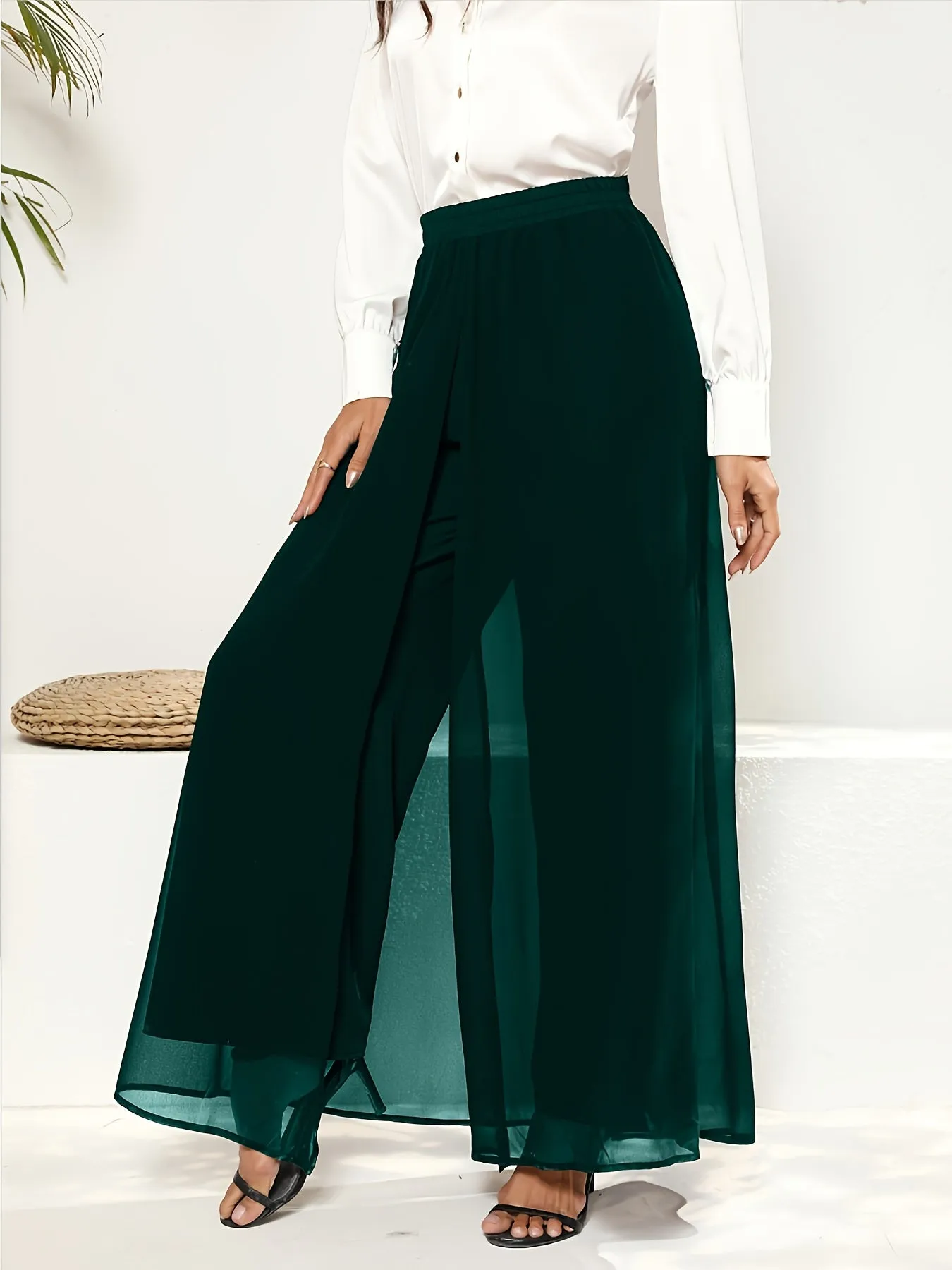 Green Layered Look Skirt