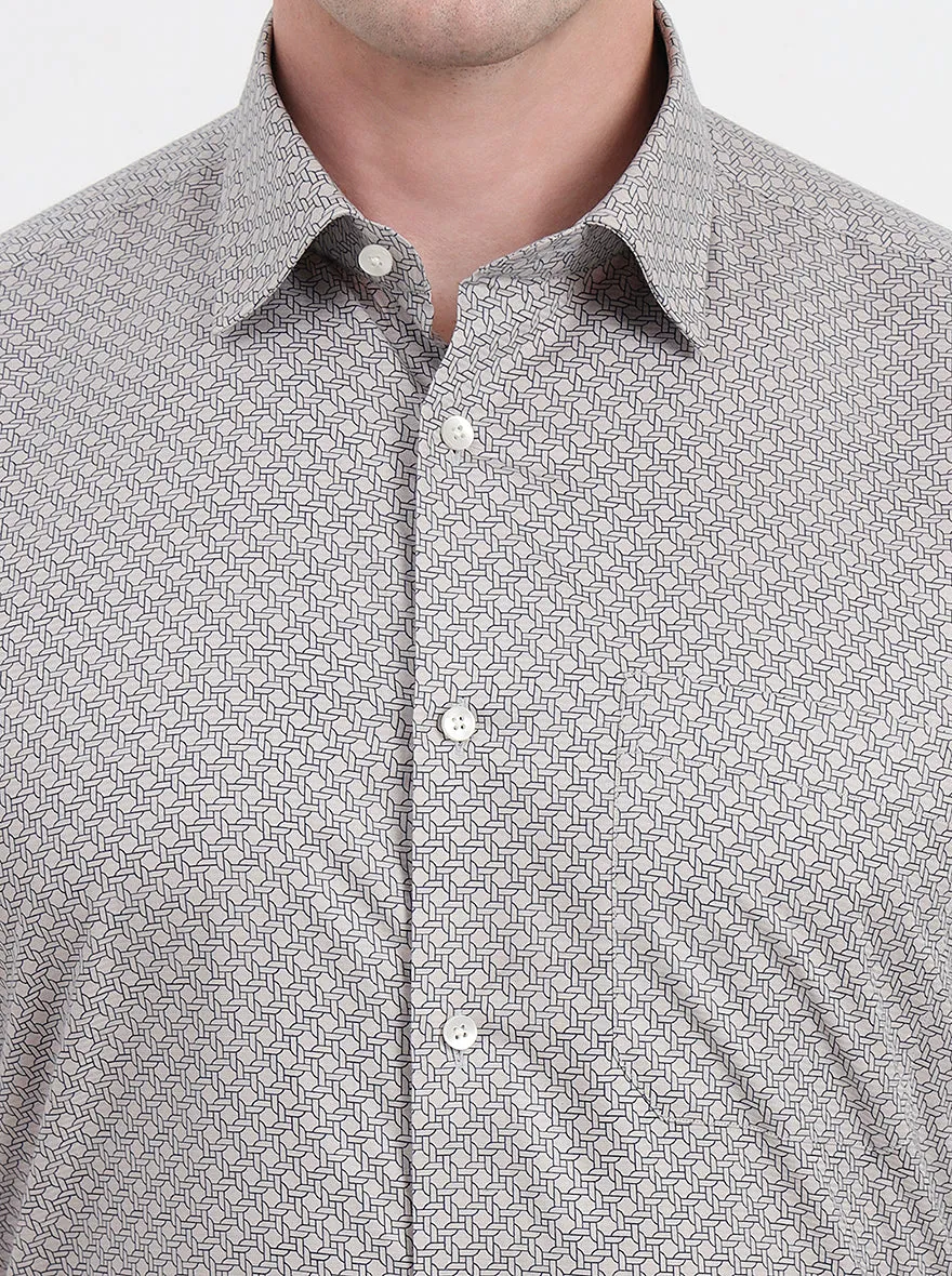Grey & Black Solid Regular Fit Formal Shirt | JadeBlue