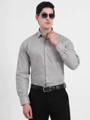 Grey & Black Solid Regular Fit Formal Shirt | JadeBlue