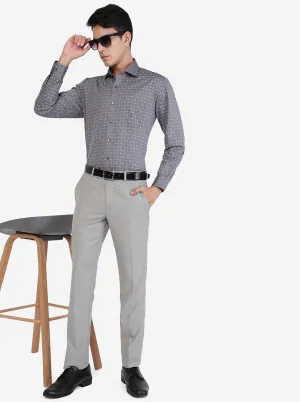 Grey Printed Regular fit Formal Shirt | Greenfibre