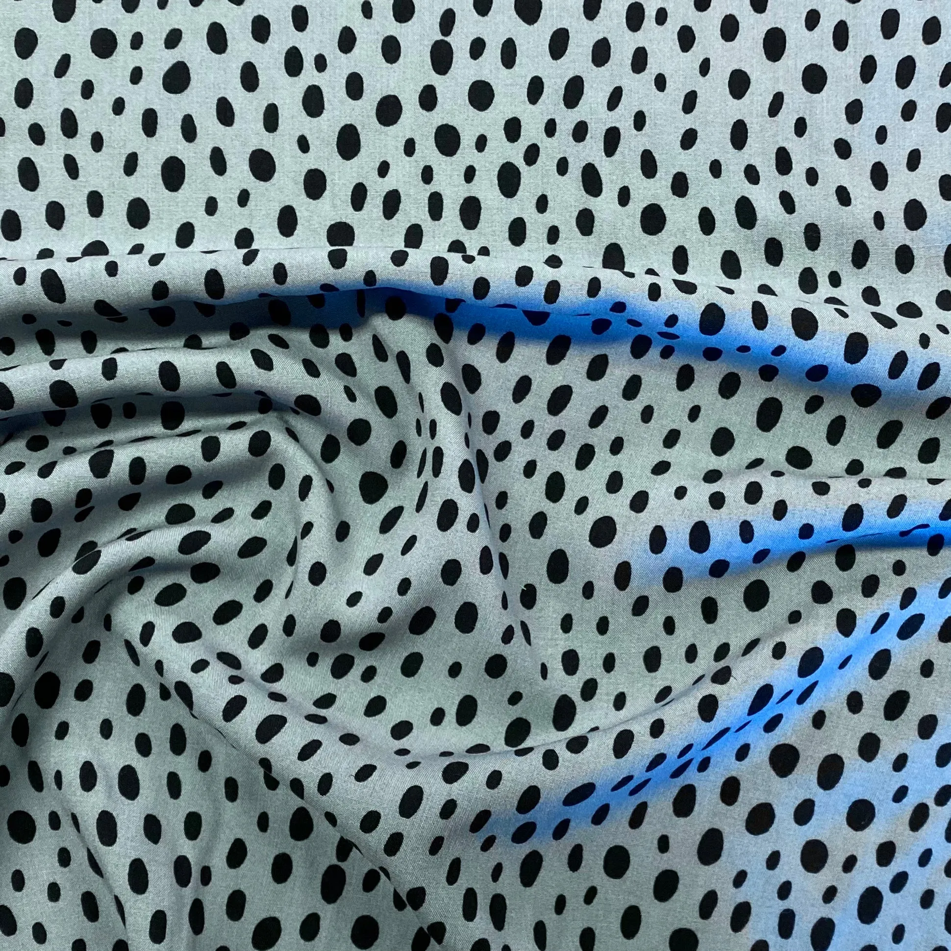 H53 | Radiant Spot Viscose : Blue (2mtr end of bolt)