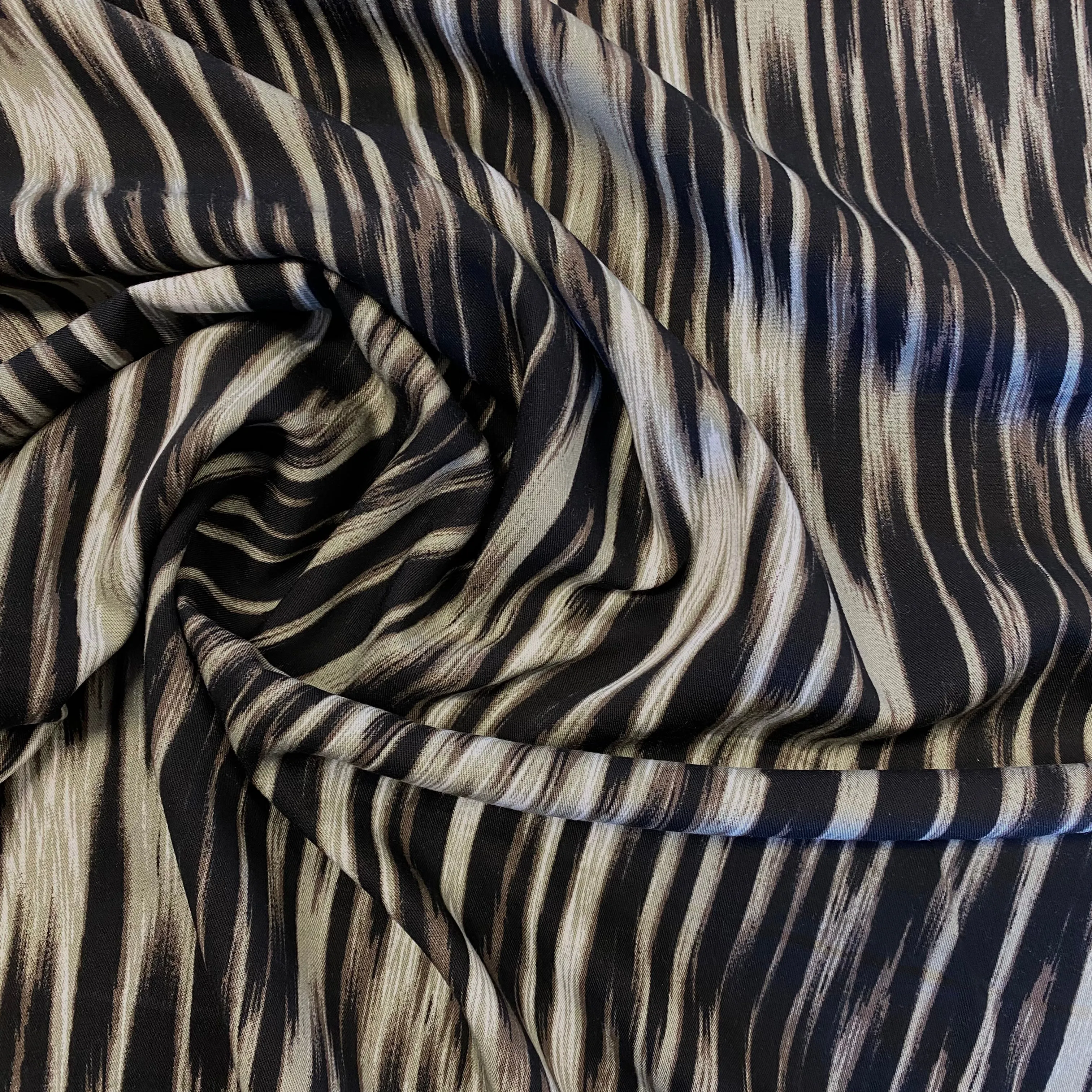 H57 | Sepia Stripe Viscose (60cm end of bolt)