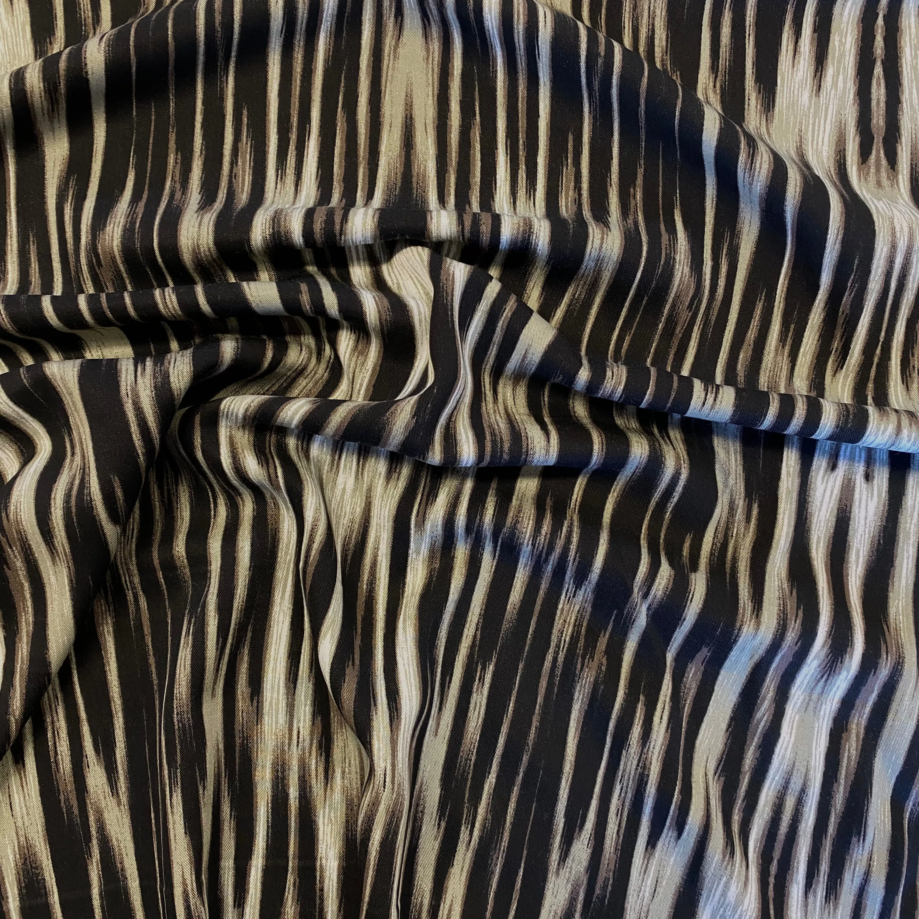 H57 | Sepia Stripe Viscose (60cm end of bolt)