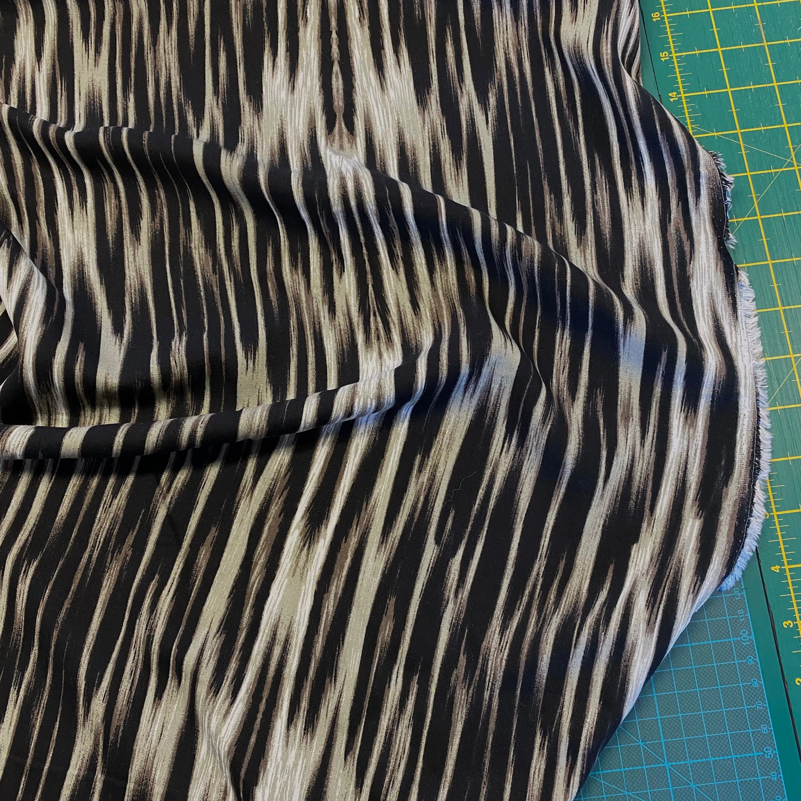H57 | Sepia Stripe Viscose (60cm end of bolt)