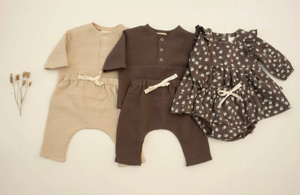 Harem Muslin Pants - Pinecone