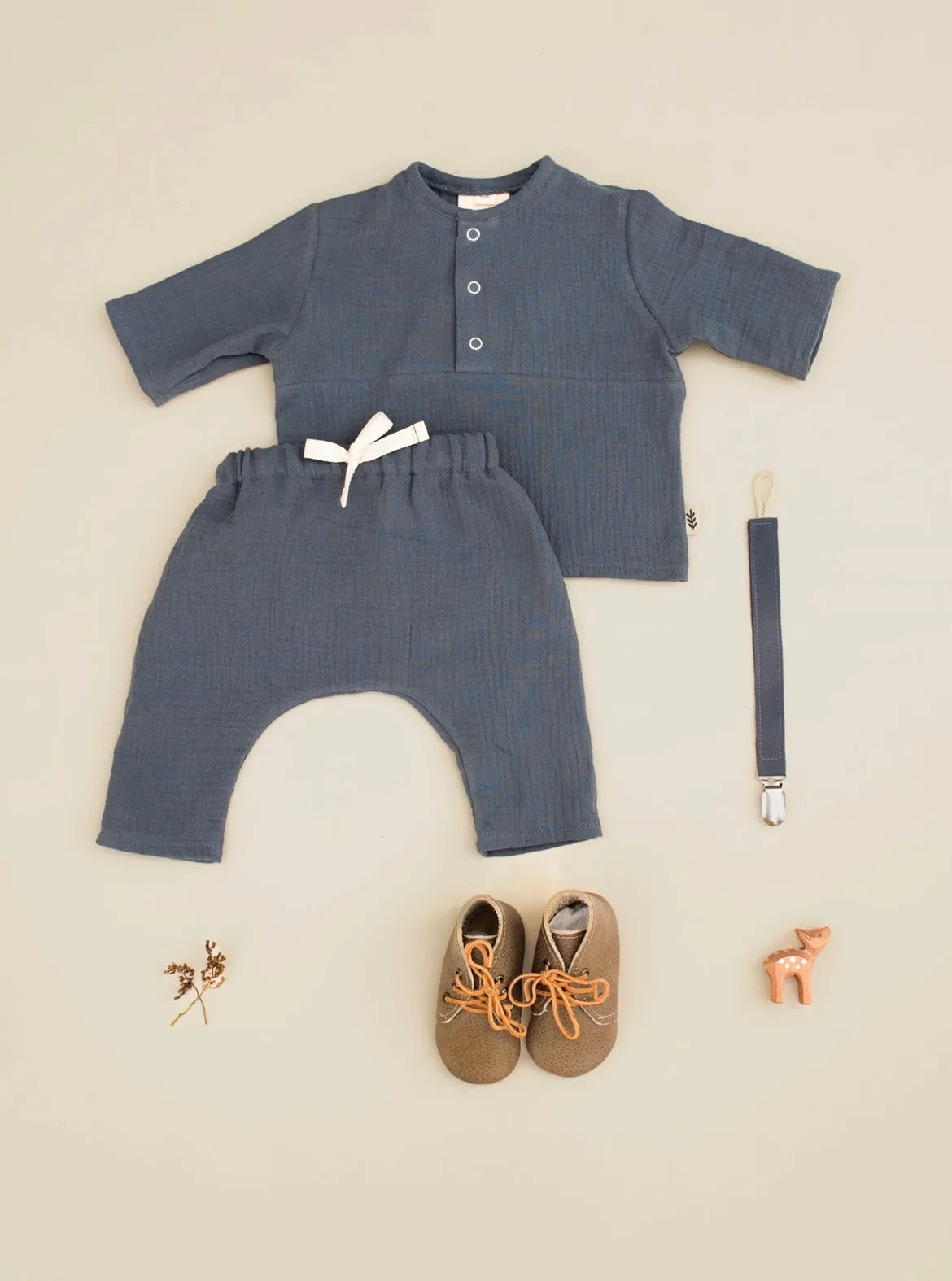 Harem Muslin Pants - Pinecone