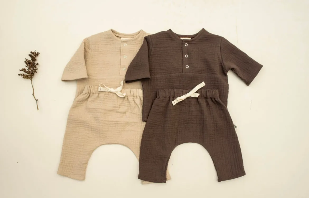Harem Muslin Pants - Pinecone