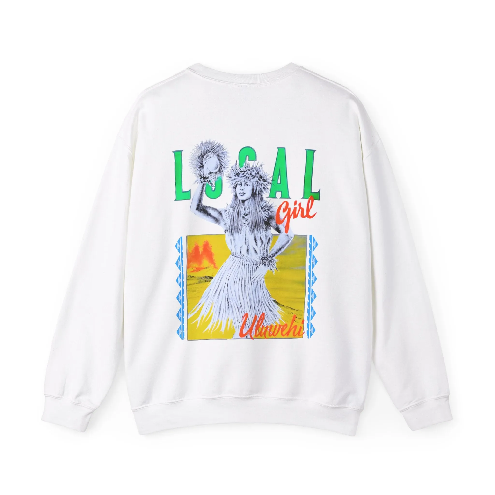 Hawaiian Strength Local Girl Uluwehi Vintage Design 90s New Print Unisex Heavy Blend™ Crewneck Sweatshirt