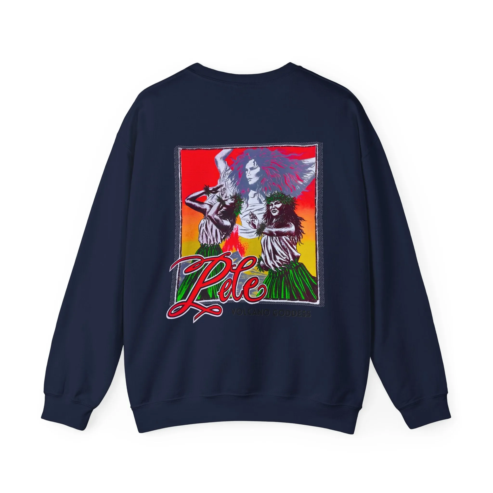Hawaiian Strength Pele Volcano Goddess Vintage Design 90s New Print Unisex Heavy Blend™ Crewneck Sweatshirt