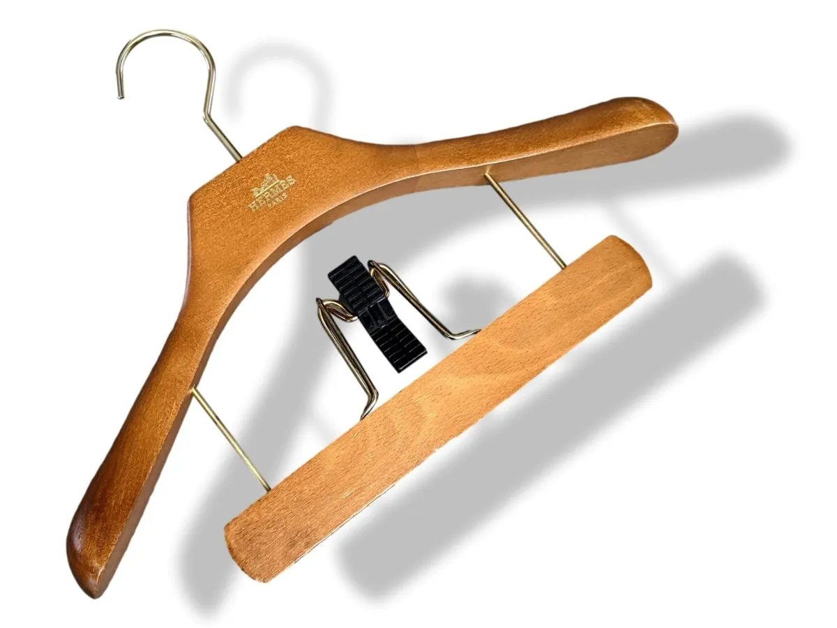 HERMES Wooden Clothing/Skirt/Trouser Clip Hanger