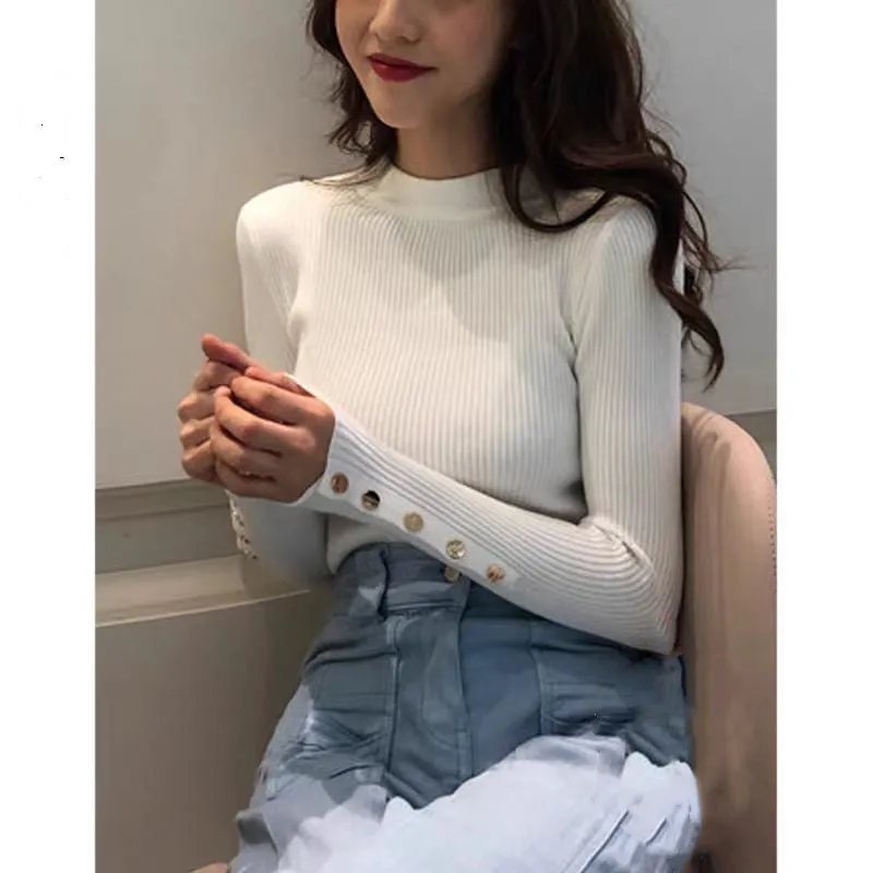 High Neck White Knit Top