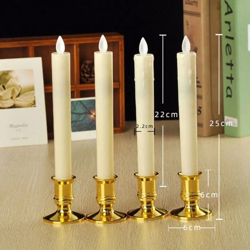Homlly 3D LED Flickering Flame Slim Tall Candles (22cm)
