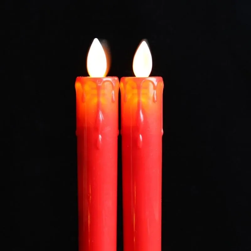 Homlly 3D LED Flickering Flame Slim Tall Candles (22cm)