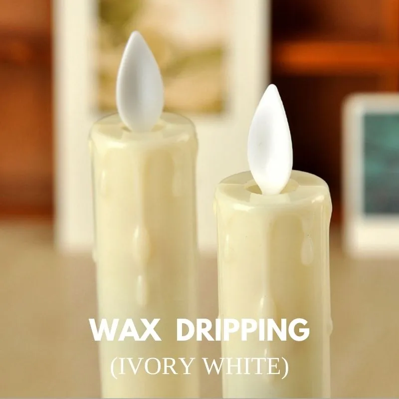 Homlly 3D LED Flickering Flame Slim Tall Candles (22cm)