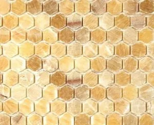 Honey Onyx Hexagon 1" Marble Tile Premium Polished