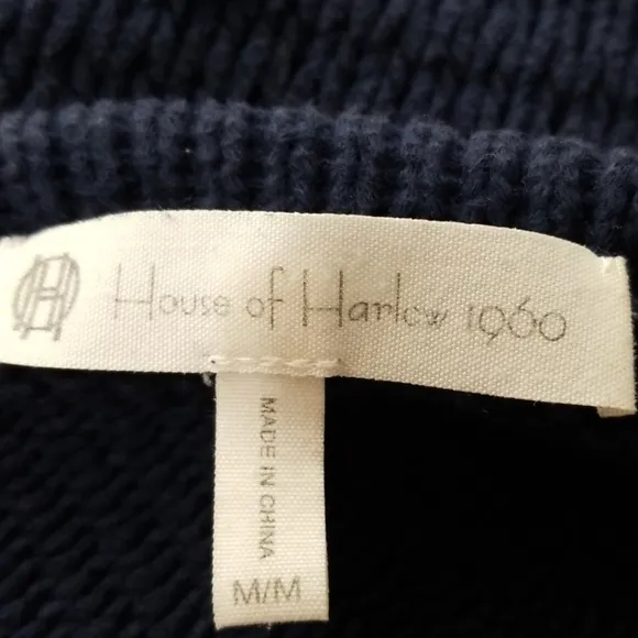 HOUSE of HARLOW 1960 ▪︎ Women's Cropped Sweater in Navy Blue, Size Med. Like New